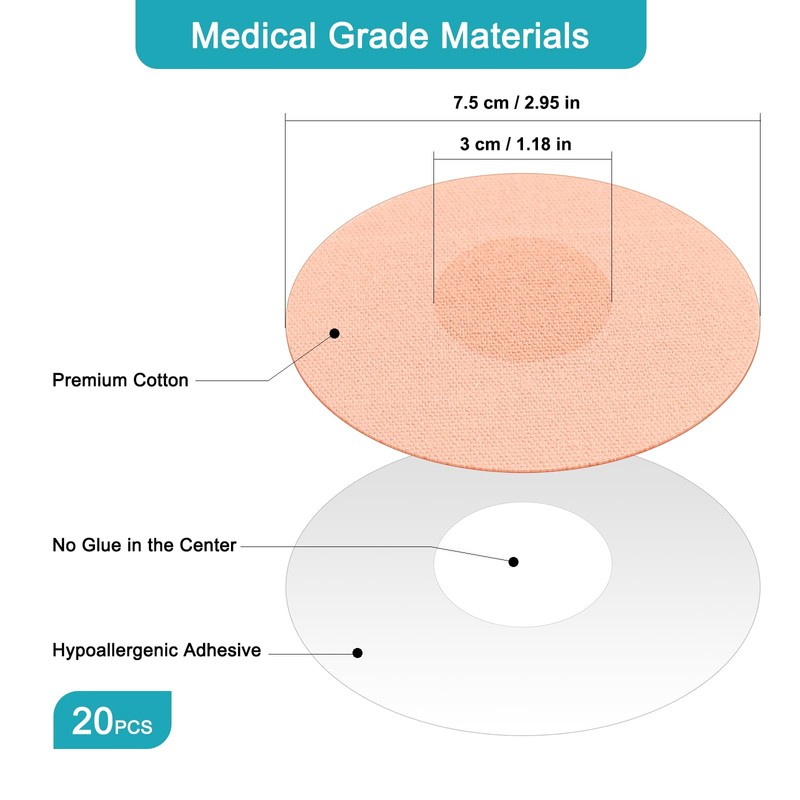 20 Freestyle Libre 3 Plasters Waterproof Sensor Patches Round Fixation
