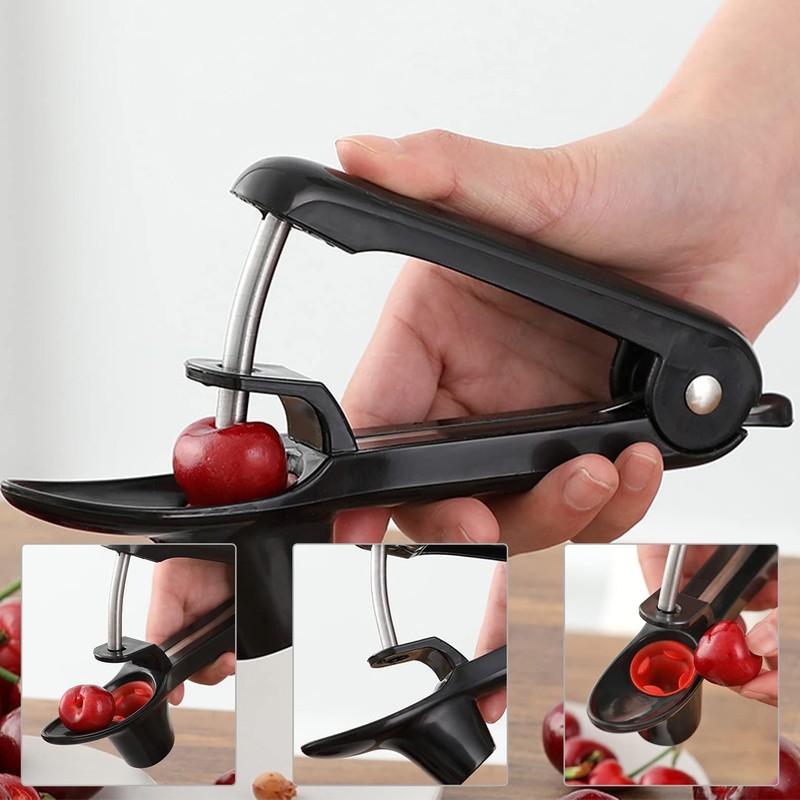 Cherry Pitter, Cherry Stoner Remover with Stainless Steel Rod, Olive