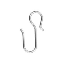 Ganchos de metal para cortina en forma de S, ganchos de cortina pequeños de acero inoxidable, ganchos de alambre para cortinas de techo (30 piezas)