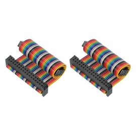 PATIKIL 34 Pins IDC Connector Flat Ribbon Cable 2.54 mm Pitch Length 150 mm Wide 43 Mm, 2 Pcs Dual Row Data Cable Female to Female for IDE Drive Printer Industrial DIY Electronics