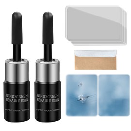 DMNQ 2-Teiliges GlasreparaturflüSsigkeit Steinschlag-Reparaturset Windschutzscheibe Glasreparaturset Zur Reparatur Von Windschutzscheiben Stern- Und Halbmondrissen Schwarz