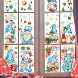 Christmas Window Stickers Christmas Window Decorations 9 Sheets Window Stickers Christmas Christmas Window Clings Reusable Xmas Window Decorations Winter Home Office Glass Supplies Thanksgiving Decor