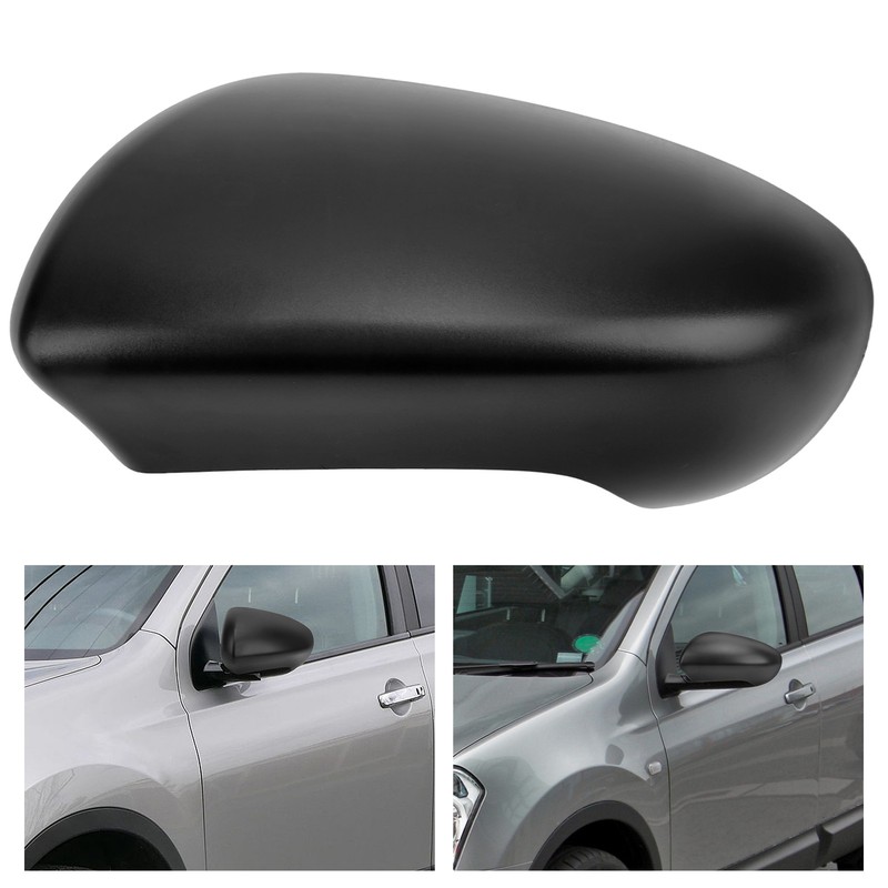 Door Rear View Mirror Cover Left Right Side ABS Black