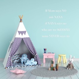 If Mom Says NO Ask Nana If Nana Says No Who Are We Kidding Nana Never Says No Wall Stickers Inspirational Wall Stickers Motivational Wall Decals Peel And Stick for Classroom Home Bedroom Family Office
