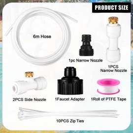 Pool Slides Water Tubing Kit, 2 Styles Water Slide Spray Nozzles with 19.7ft Hose, 3/4in Faucet Adapter, Hose Connector, Zip Ties, PTFE Tape, for Inground Swimming Pool (White)