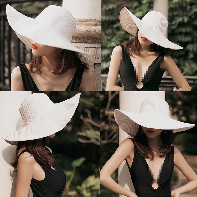 VASANA Straw Hat Women Wide Brim Foldable UV Protection Plain