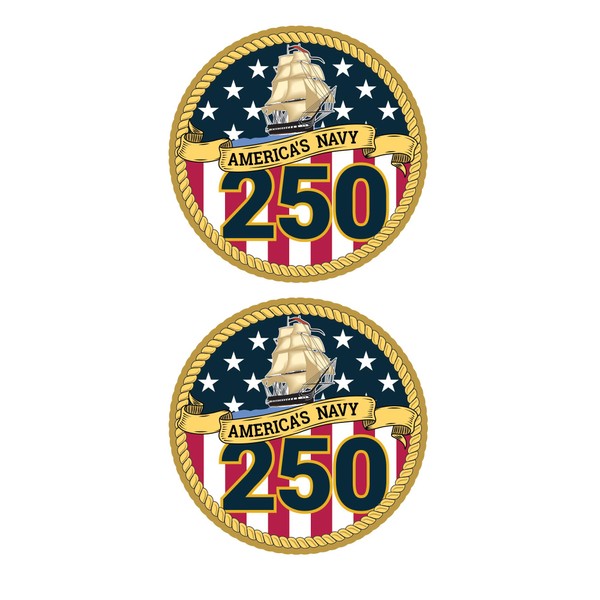 Official U.S. Navy 250th Year Birthday Decal 3 Inch Small