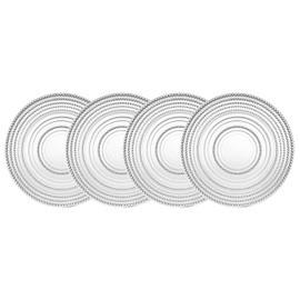 Godinger Glass Dinner Plates, Dinnerware Plate Set - Lumina,10.5", Set of 4