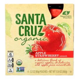 UD_Santa Cruz Organic Apple Sauce-Strawberry-Case of 6-3.2 Oz.