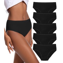 Nutria Womens Bikini Brief Quick Dry Travel Underwear 5-Pack Mesh Hiking Panties Activewear Stay Fresh D01