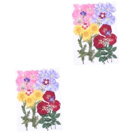 Beavorty 2 Sheets 24pcs Handmade Stickers Floral Decals Laptop Stickers Dried Flowers Decals Scrapbooking Stickers Dried Flowers Face Sticker Flower Stickers Plant Stickers Manual Applique