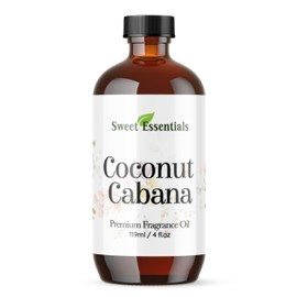 Coconut Cabana, 4oz Premium Fragrance Oil, Aromatherapy, Diffuser, Crafts, Soap, Home Scents, Bath & Body, DIY Parfum and Much More. Versatile and Long-Lasting