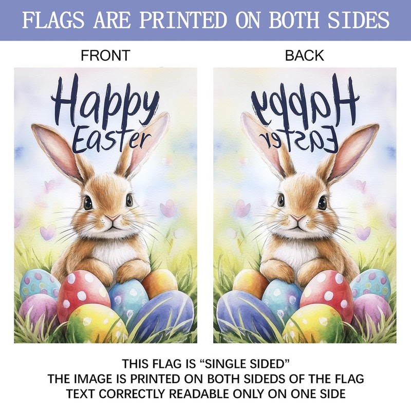 Texupday Happy Easter Cute Bunny Rabbit Easter Eggs Decoration Vertical