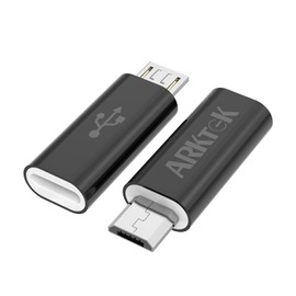 ARKTEK Micro USB to USB C Adapter, Type C Female to MicroUSB Male Converter for OTG Data Sync (Black, Micro USB to Type C)