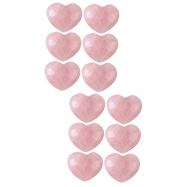 Ipetboom 2sets Love Heart Stones for Chakra Balancing Healing Gemstones Valentine Day Decor Natural Healing Crystals for Home Decoration and Present Giving 6pcs*2