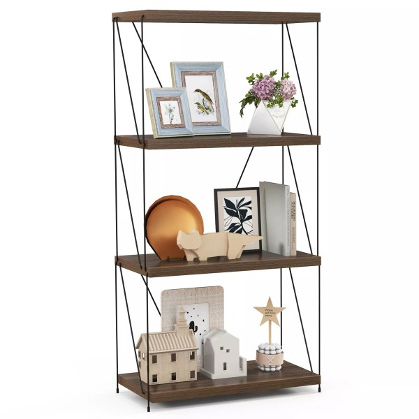 Costway 4-Tier Home Display Rack Multipurpose Storage Shelf Metal Frame