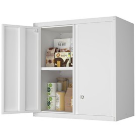 IRONFFICE Metal Wall Cabinet,White Hanging Cabinet,Garage Metal Cabinet1,Wall Mounted Storage Cabinet for Office,Home