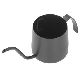 Small Mouth Coffee Kettle, Compact, Stainless Steel Drip Pot, Graduated Drip Kettle, Kitchen, Office, Coffee, Tea, Tea (7 Letter Handle, 8.5 fl oz (250 ml), Black