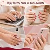 96Pcs Short Almond Press On Nails, Polka Dot False Nails