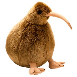 MIMIA Kiwi Stuffed Toy, Body Pillow, Sleeping Goods, Present, Small Animals, Fluffy, Large, Cute, Realistic, Kids, Pets (Kiwi: Brown)