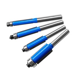 Dapetz ® 4Pc Flush Trim Router Bit Set Bottom Bearing Pattern Milling Cutter 1/4" Shank Woodworking Carpentry Compatible with Bosch, Makita & DeWalt, Includes Individual Cases