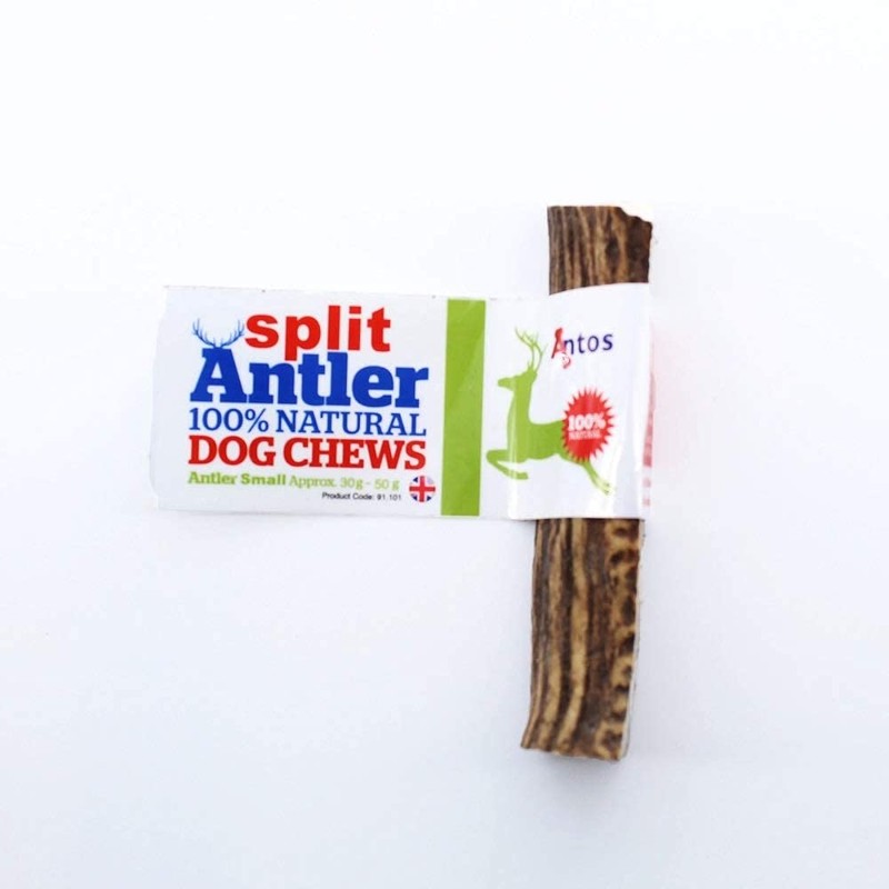 Antos 100% Natural SPLIT Antler Chews for Dogs. Pack of