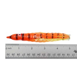 Qty 10 Fish WOW!® Orange Tiger 5" Squid Skirts 13cm Crinkle Hoochies Wavy Octopus Skirts Fishing Soft Trolling Lures Orange Yellow with black stripes