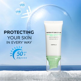 Centella Sunscreen SPF 50+, Face Sun Screen Long-Lasting Protection【Moisturizing Water Fit】【 Refreshing &Non-Greasy】【Lightweight】【NO White Cast - Dry Oily Skincare】Green × 2