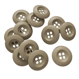 Botones militares del ejército de 4 agujeros con acabado mate pulido, 30 L, color bronceado que mide 0.75 pulgadas - 19 mm, paquete de 12