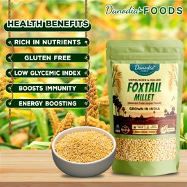 Danodia Foods Gluten Free Foxtail Millet Whole Grain (2lb | 950g | 33.5oz), Rich source of fiber and vitamins, Superfood Of The Future, Sustainable Cereal Grain