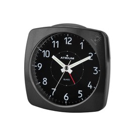 ATRIUM A251-7 Analogue Quartz Alarm Clock with Light and Snooze Black Metallic