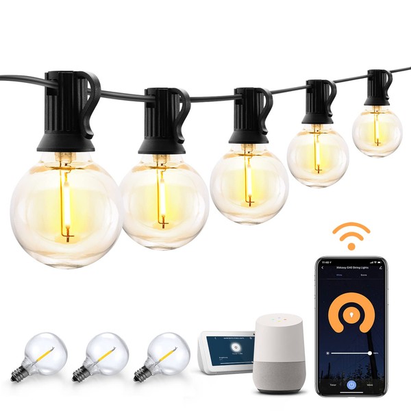 XMCOSY+ Outdoor String Lights, Smart Patio Lights 100Ft Dimmable String