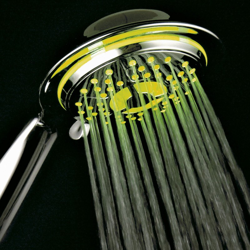 PowerSpa 4-Inch LED Handheld Shower Head with Air Jet LED