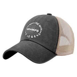Rogany Gramps The Man The Myth The Legend Hat Trucker Cap Allblack Mens Golf Hat Gifts for Grandpa Sun Caps