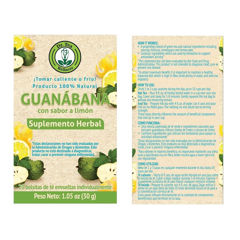 Dr. Tea Wellness Soursop Herbal Tea with Lemon Flavor -