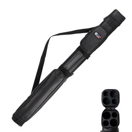 GSE Games & Sports Expert 2x2 Deluxe Hard Billiard Pool Cue Stick Carrying Case, Billiard Cue Case, Billiards Accessories (Square - Black)