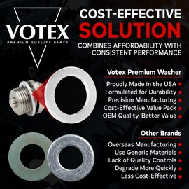 Votex - Oil Drain Plug Crush Washer fits Kawasaki EX500 Ninja 500R (1997-2009) - 20 Pack - Made in USA