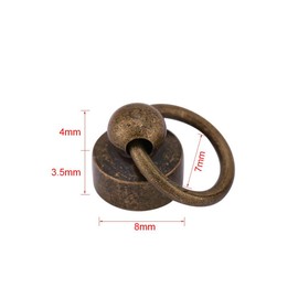 20PCS Conjuntos de Botón de Cabeza Redonda de Latón Remaches Leathercraft Bricolaje Artesanal de Cuero Metal Remache con Hebilla para la Correa del Cinturón Zapatos de Decoración (Bronce)