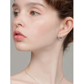 Earship Sterling Silver Boho Huggie Hoop Earrings for Women Hypoallergenic Oxidize Silver Small Bali Hoop Earrings for Men Mom Anniversary Mothers Day Gifts