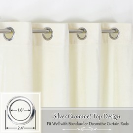 Victree Velvet Curtains for Bedroom, Thick Velvet Curtains 52 x 84 inch Length Sun Light Blocking Grommet Window Drapes for Living Room, 2 Panels (Cream, 52" W x 96" L (Pack of 2))