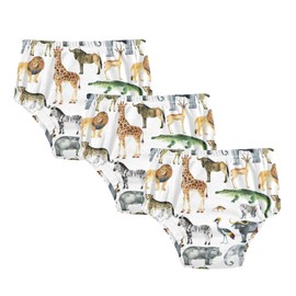 Mazeann Zoo Animals Giraffe Elephant Toddler Potty Training Underwear Cotton Absorbent Soft Baby Girl Boy Potty Training Pant 4t