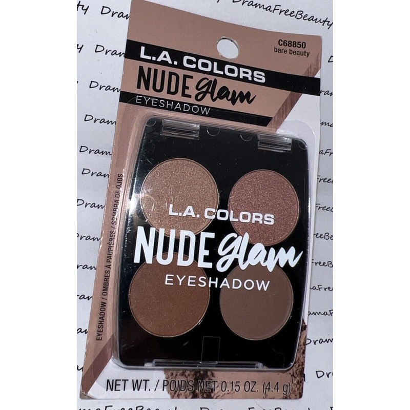 L.A. Colors NUDE Glam Eyeshadow Quad Palette C68850 ~BARE BEAUTY~