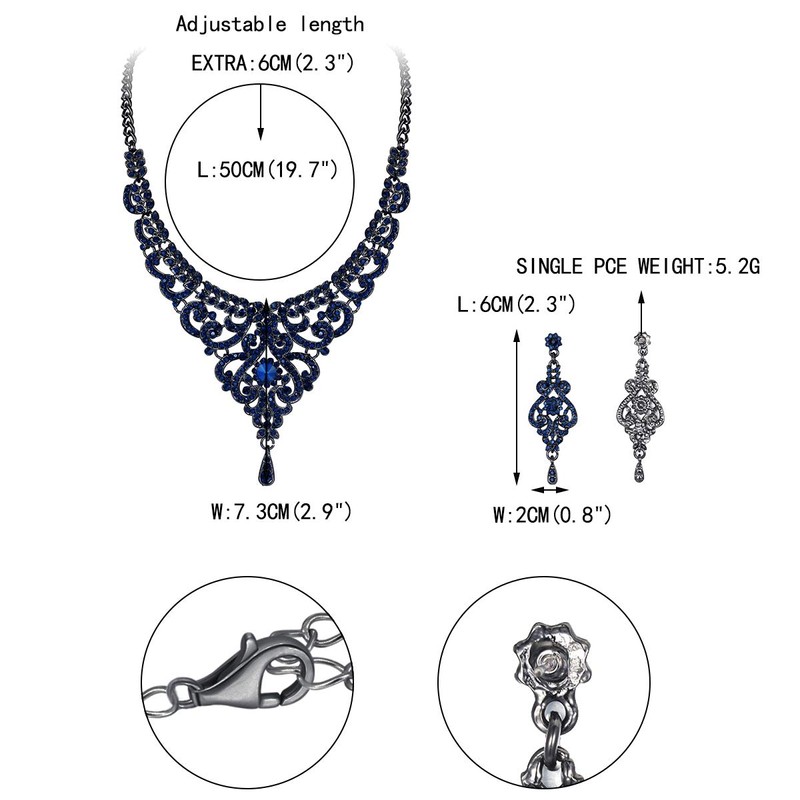 EVER FAITH Women's Austrian Crystal Elegant Bridal Vase Flower Necklace