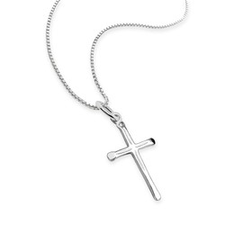Tiny Cross Necklace for Women Teen Girls Delicate and Dainty 925 Sterling Silver Cross Necklace Goddaughter Gift on First Communion Baptism from Godmother Sponsor (18 inches plus 2-inch extender)