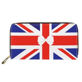 HELLHERO British Flag Wallets Union Jack Purse Leather Wallets Clutch Handbag Zipper Coin Pouch Card Holder Gifts for Women Men Boys Girls Party Outdoor Celebration