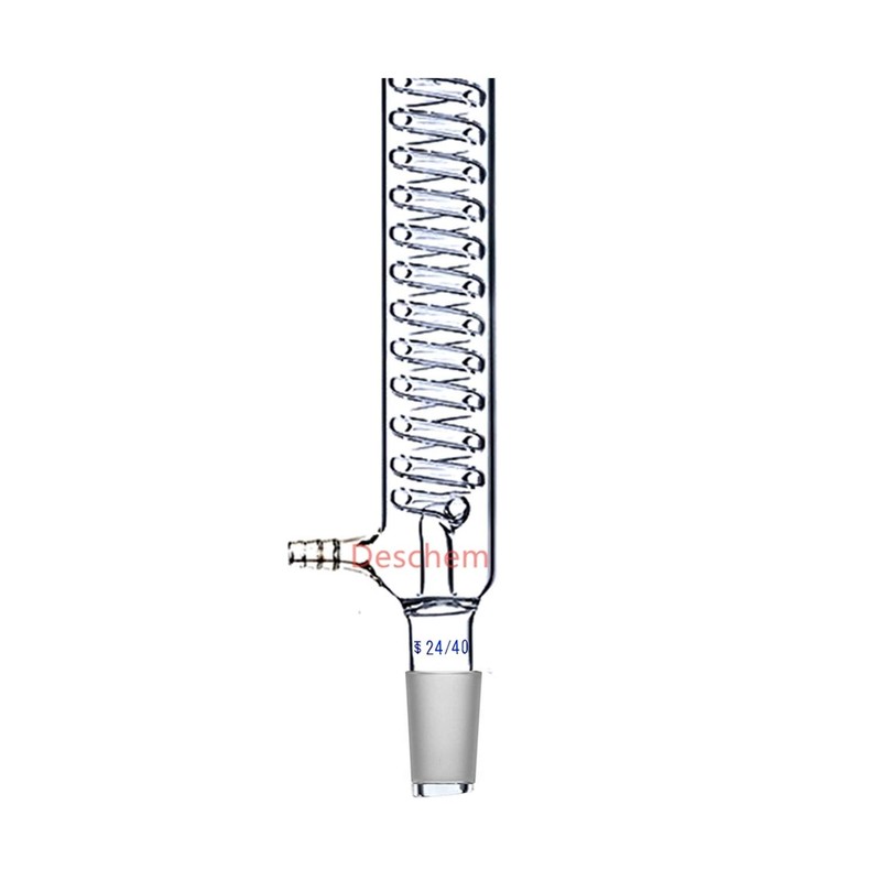 Deschem Graham Condenser,24/40,Jacket 200mm,Coil Glass Condenser,Laboratory Glassware