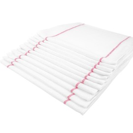 Ritz Food Service CLH45S-1 Professional Lint-Free Herringbone Terry Bar Mop Cleaning Towels, 12-Pack, White