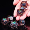 ORUZA 7 Pieces Dragon Eye Polyhedral Resin Game Dice DND