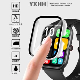 【YXHH【2025年先行発売】2個入り】 Vialove KW105-G01/‎HOIBAI/Segick Smartwatch 1.9 Inch Case, Protective Cover, Glass Film, Integrated Case, PC Material, Full Protection, Ultra Thin, Easy to Install, Shockproof