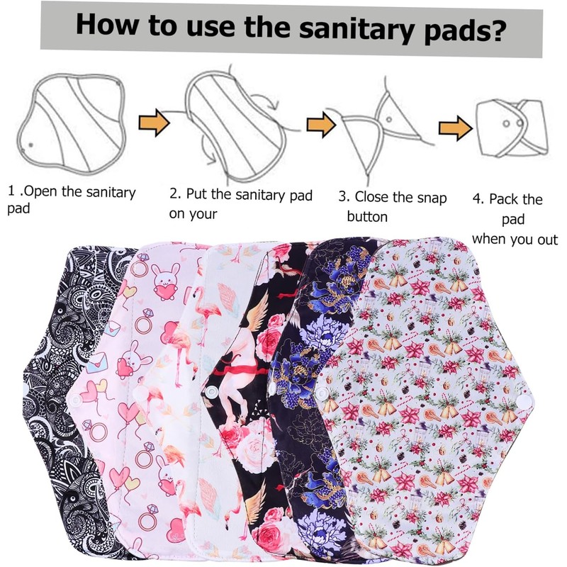 Toallas Sanitarias Reutilizables 7 Piezas de Fibra de Bambú con